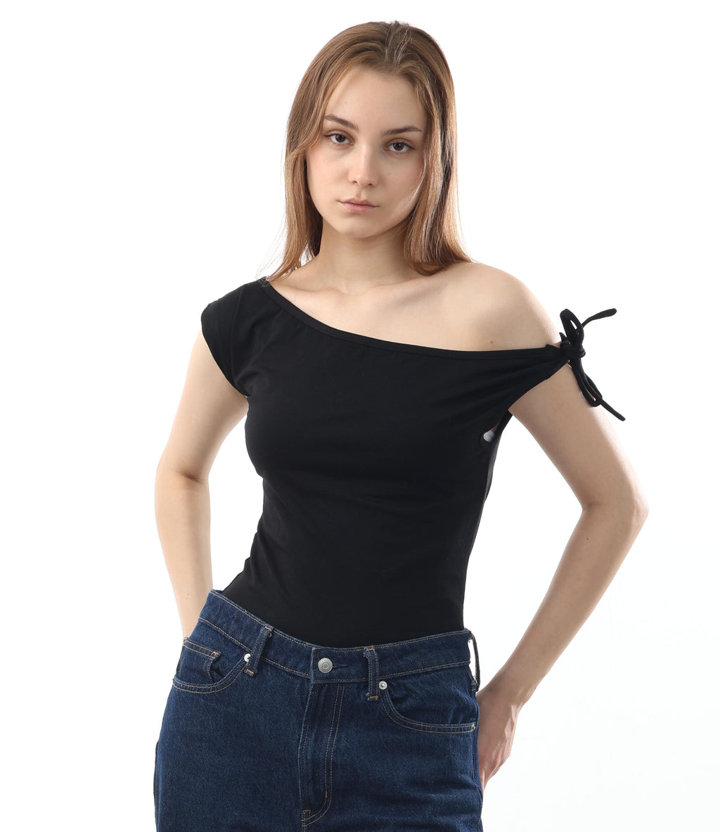 Off-Shoulder Tie Sleeve Top