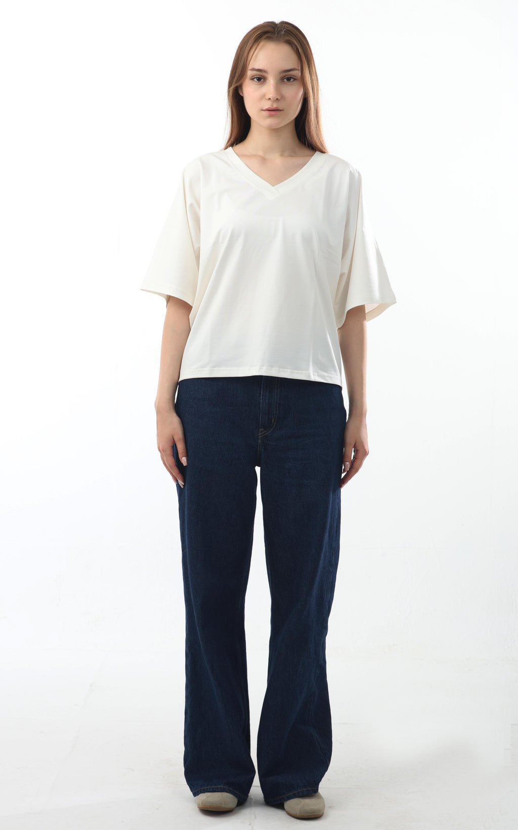 Boxy V-Neck Top