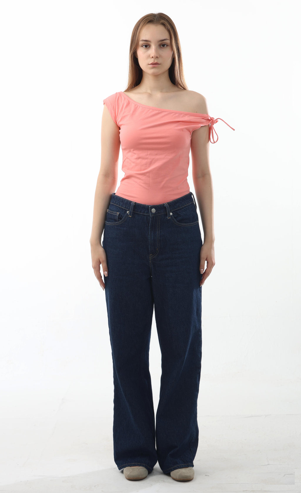 Off-Shoulder Tie Sleeve Top