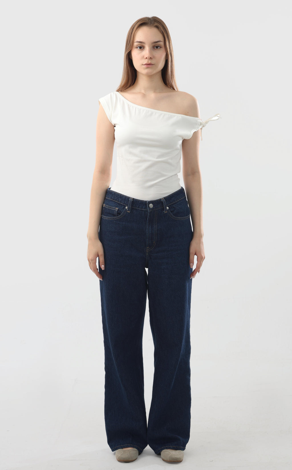 Off-Shoulder Tie Sleeve Top