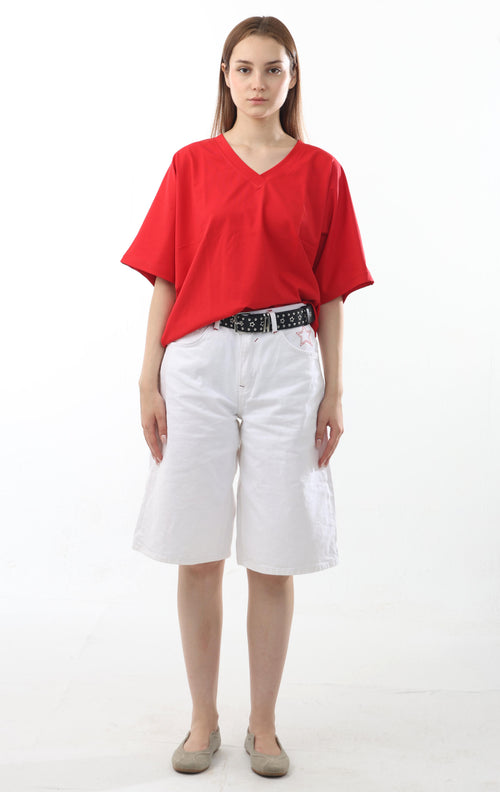 Boxy V-Neck Top