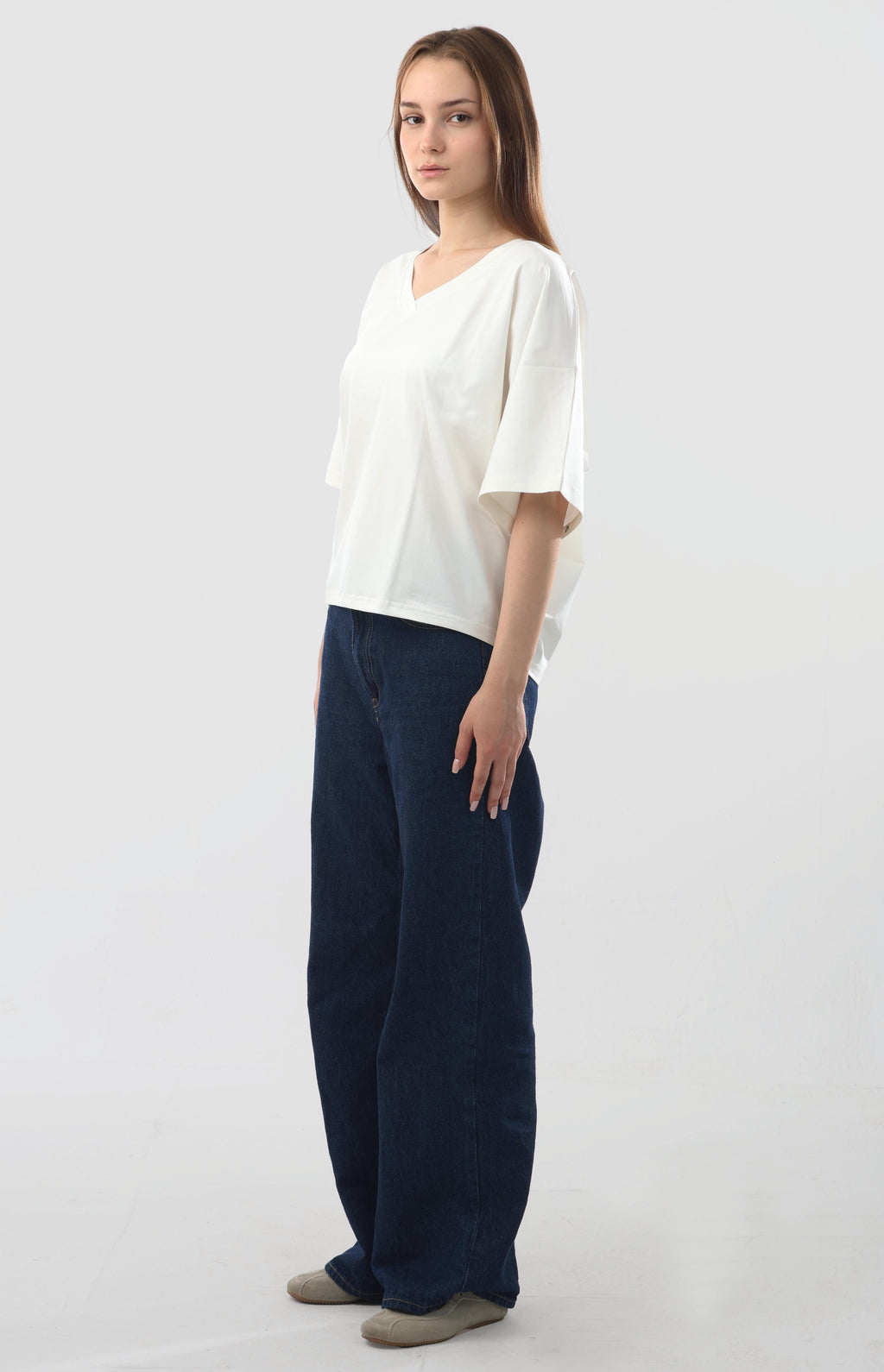 Boxy V-Neck Top