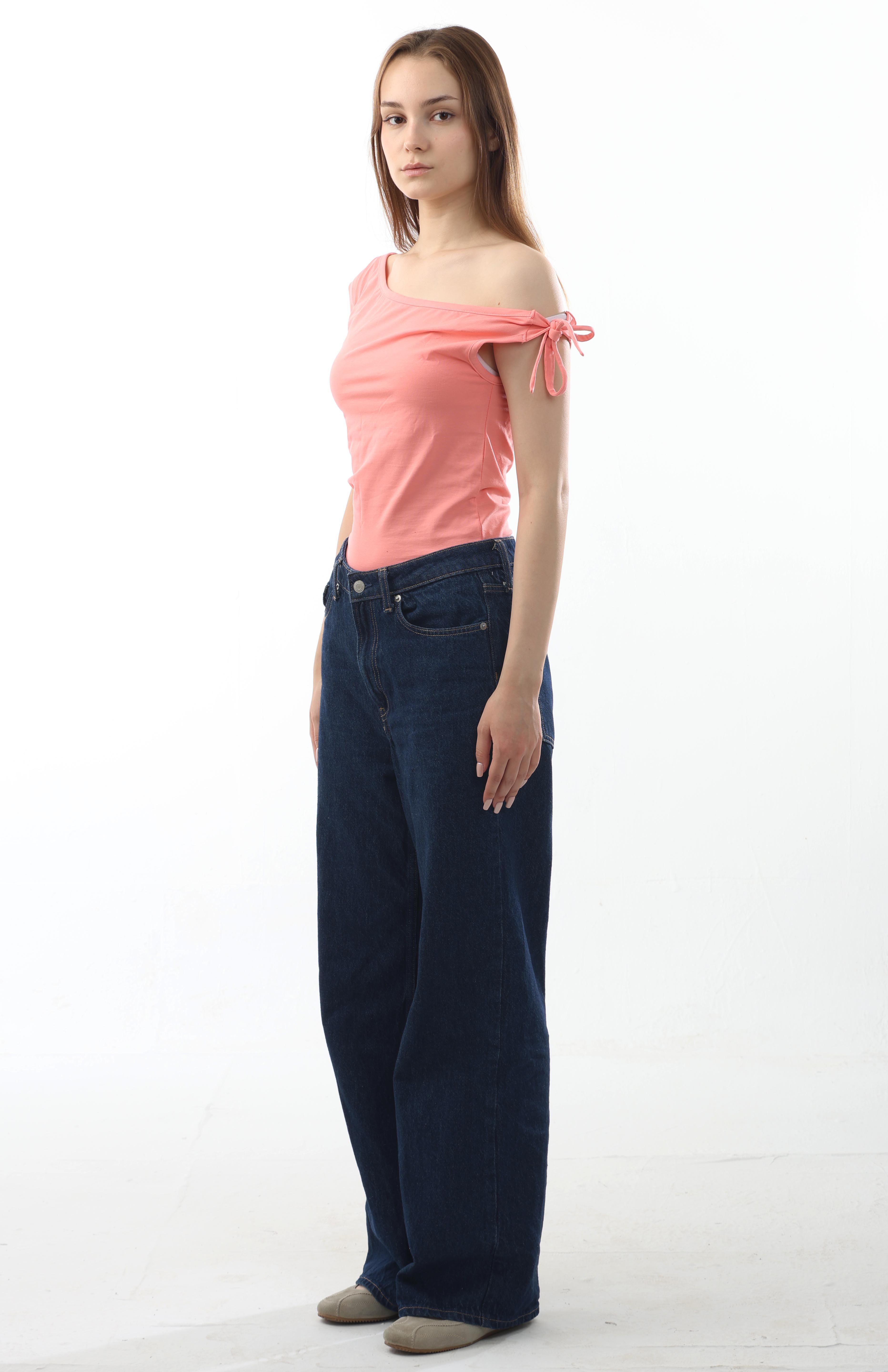 Off-Shoulder Tie Sleeve Top