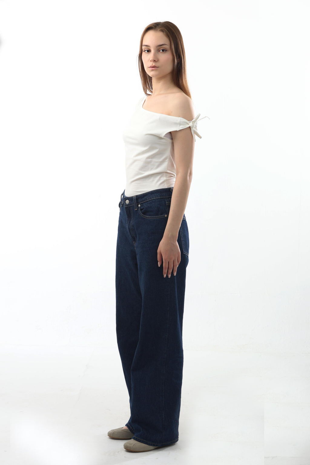 Off-Shoulder Tie Sleeve Top