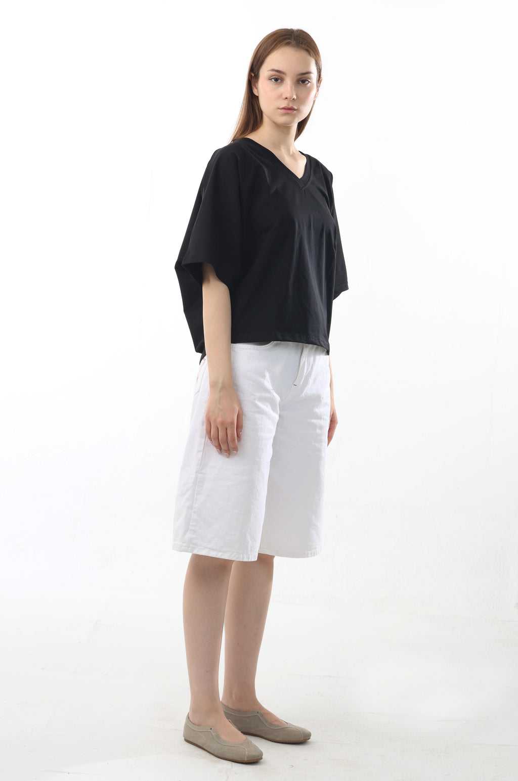 Boxy V-Neck Top